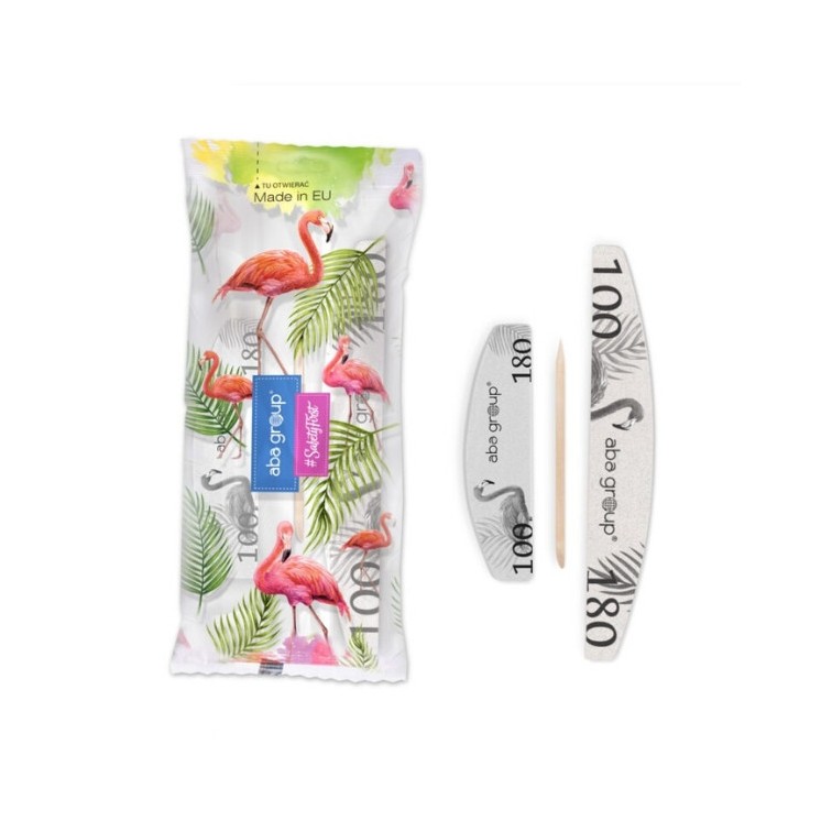 Aba Group Pedicure Set 100/180: Slim File + Polisher + Wooden Stick