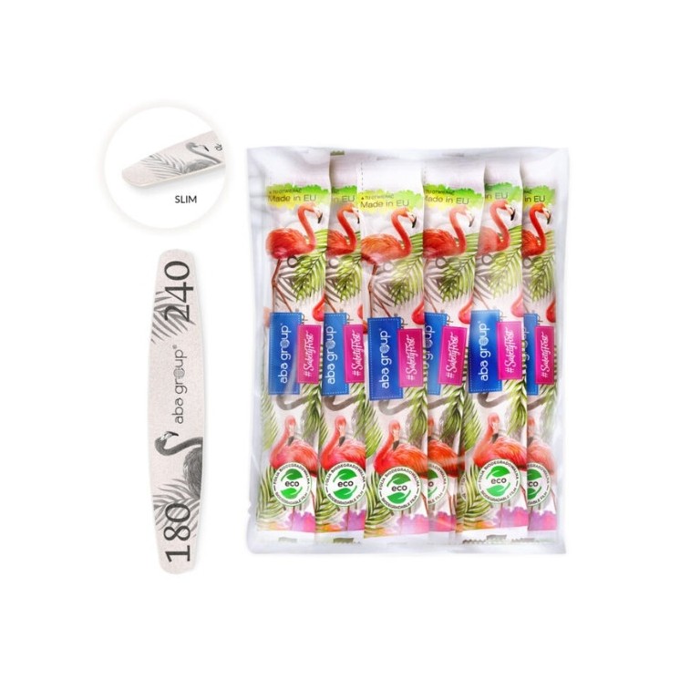 Aba Group Safe Package Ellipse Nail File Slim Flaming 180/240 25 Pieces