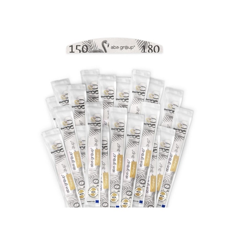 Aba Group Sterile Line Nail file crescent Standard Flaming 150/180 25 pieces