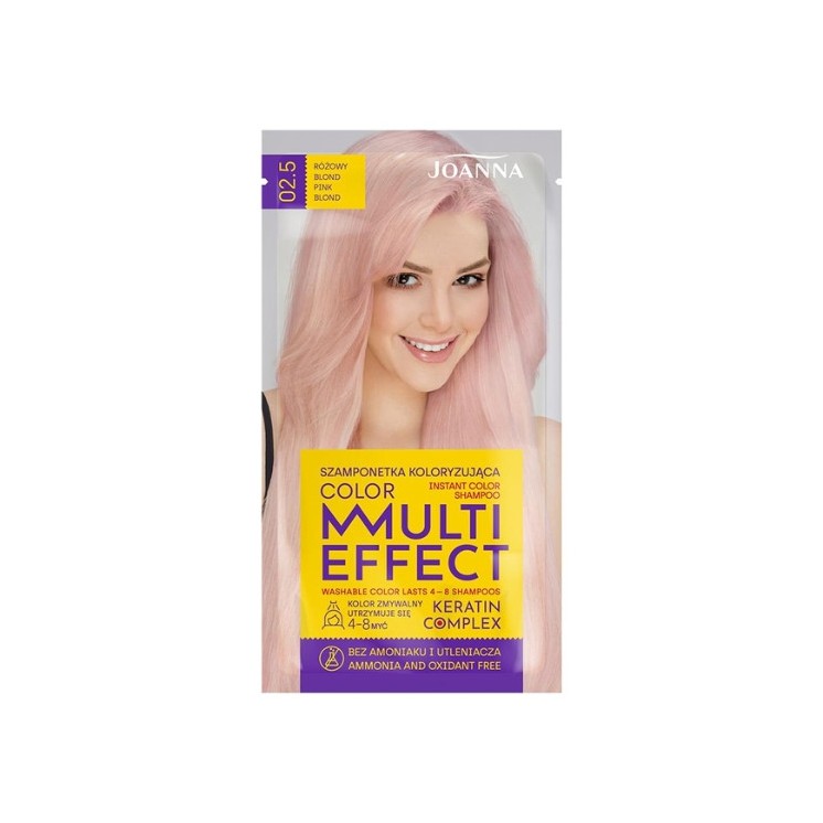 Joanna Multi Effect Color Coloring shampoo /02, 5 / Рожевий Blond