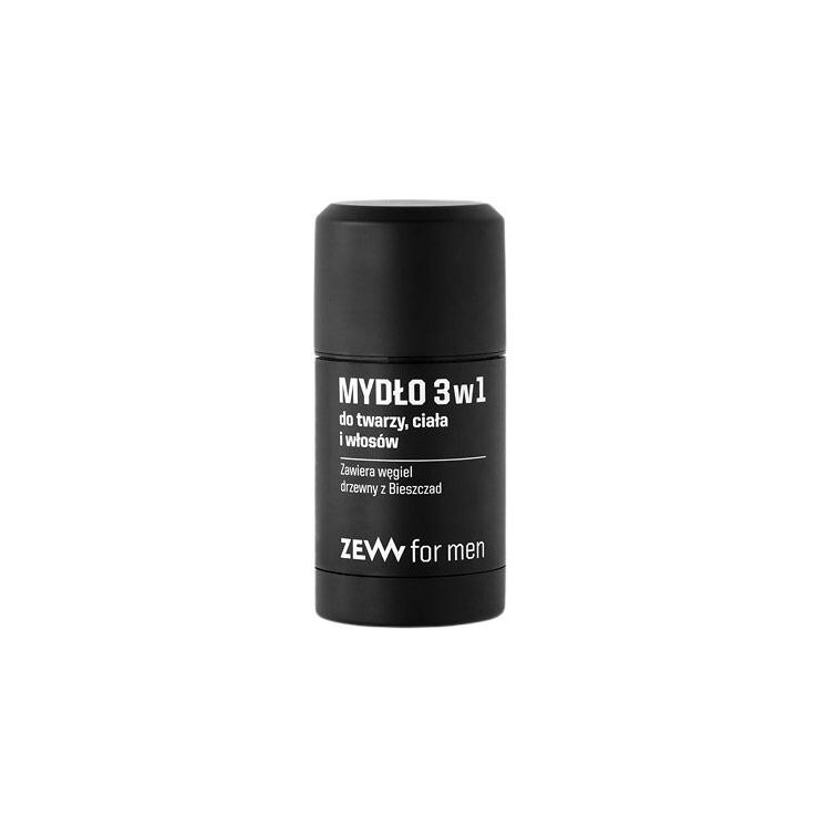 Мило Zew for Men 3в1 для чоловіків, обличчя, тіла та волосся з деревним вугіллям з Bieszczad 85 мл