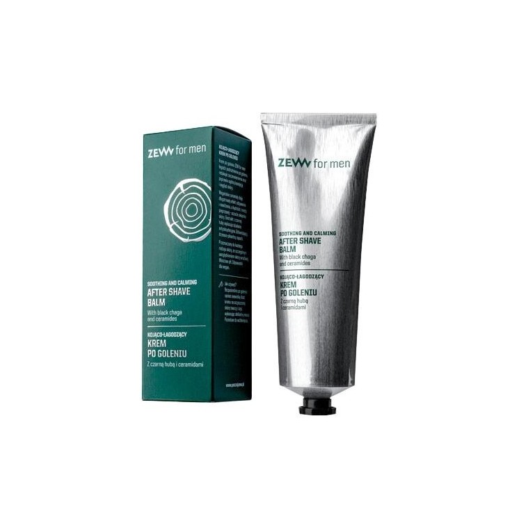 Zew for Men soothing and soothing Aftershave cream for men with Black Huba and Ceramides 80 ml