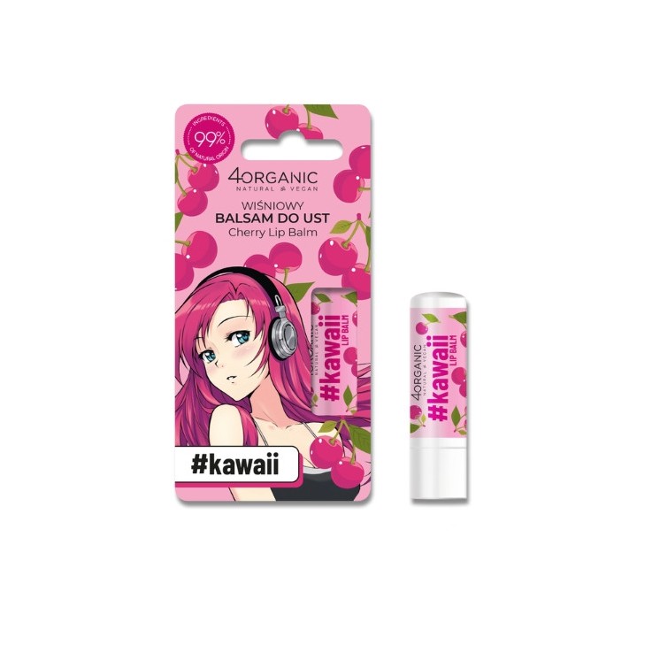 4Organic Kawaii natuurlijke Cherry lippenbalsem 5 g