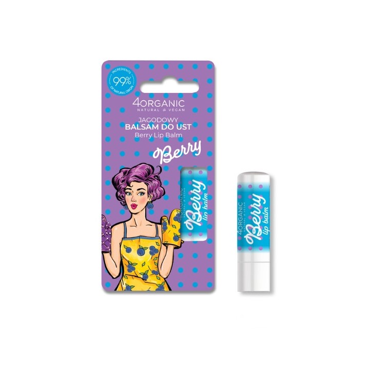 4Organic Pin-up Girl натуральний Berry бальзам для губ 5 г