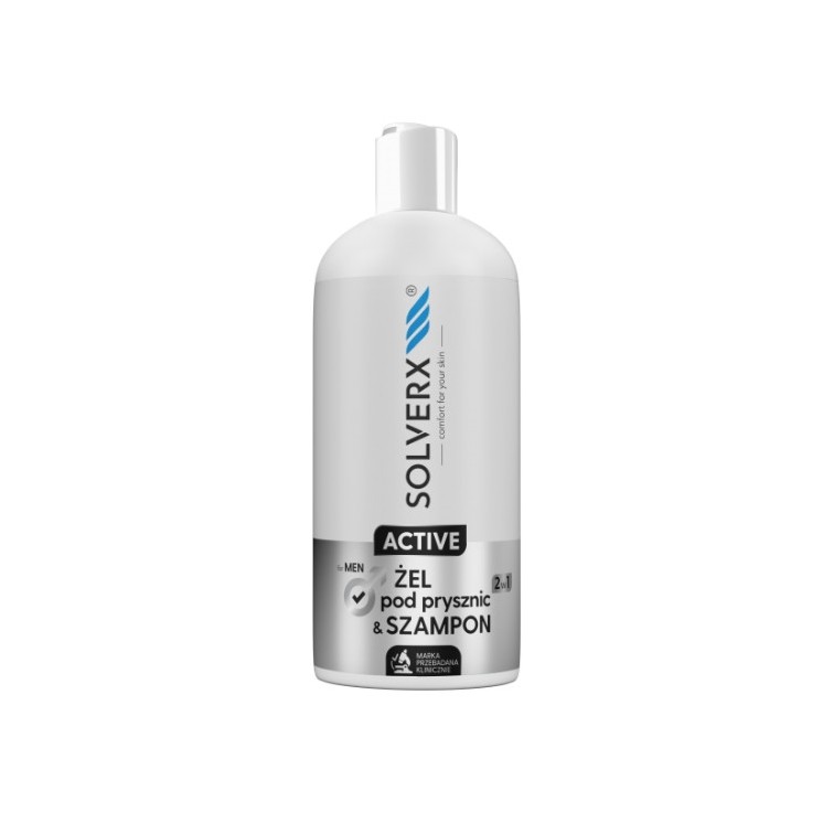 Solverx for Men Active 2in1 Gel & Shampoo for men with skin stimulating effect 400 ml