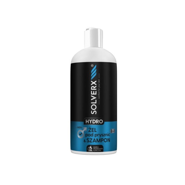 Solverx for Men Hydro 2in1 Gel & Shampoo для чоловіків зволожуючий 400 мл