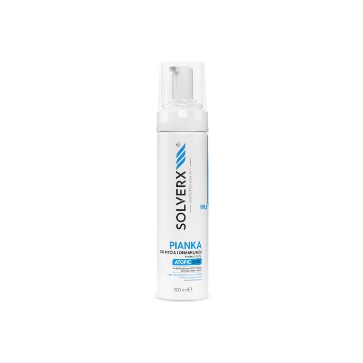 Solverx Atopic Skin Пінка для очищення обличчя та демакіяжу для атопічної шкіри 200 мл