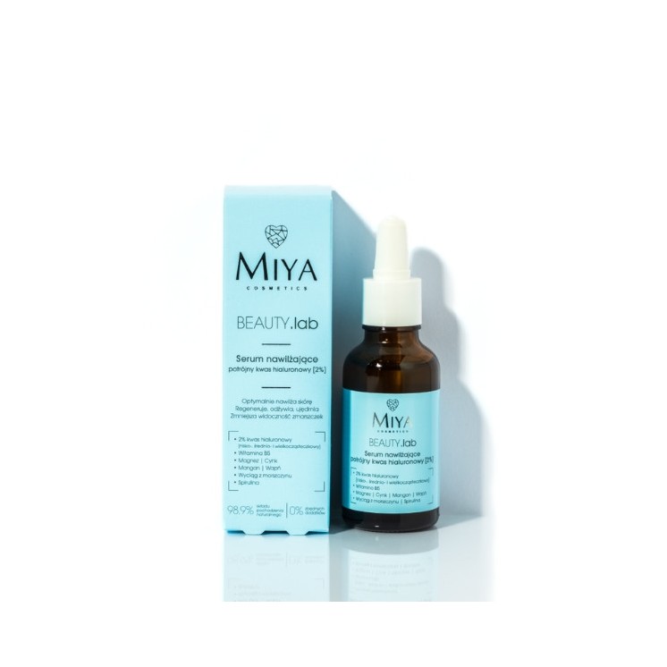Miya Cosmetics BEAUTY .Lab Moisturizing face Serum with triple hyaluronic acid 2% 30ml