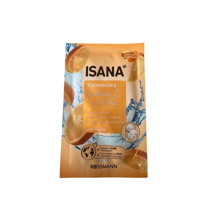 Isana Vitamin C & Koffein face sheet masker 1 stuk