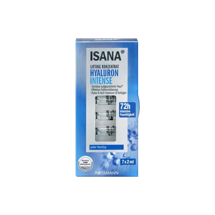 Isana lifting face concentraat in ampullen Hyaluron Intense 7 x 2 ml