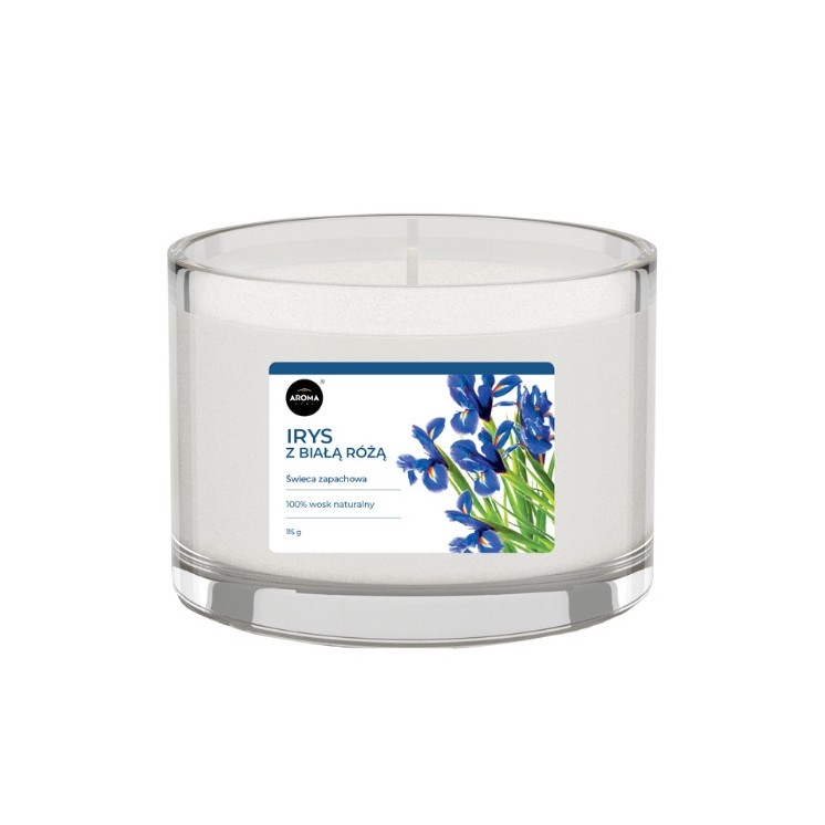 Aroma Home Iris met Witte Roos geurkaars 115 gr