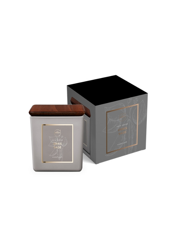 Aroma Home Square Świeca sojowa Irys & Szałwia 115 g