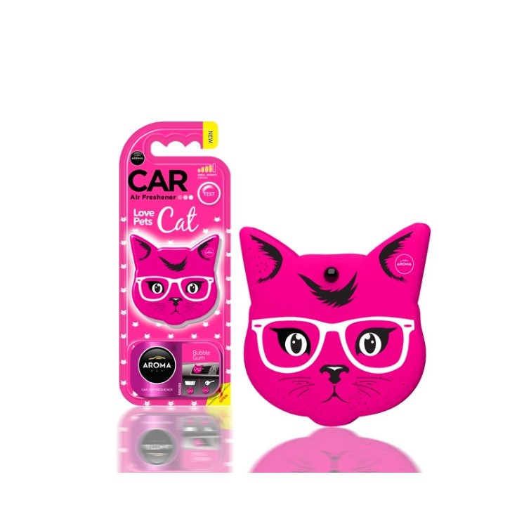 Aroma Car Cat Pink Blossom autogeurhanger, 1 stuk