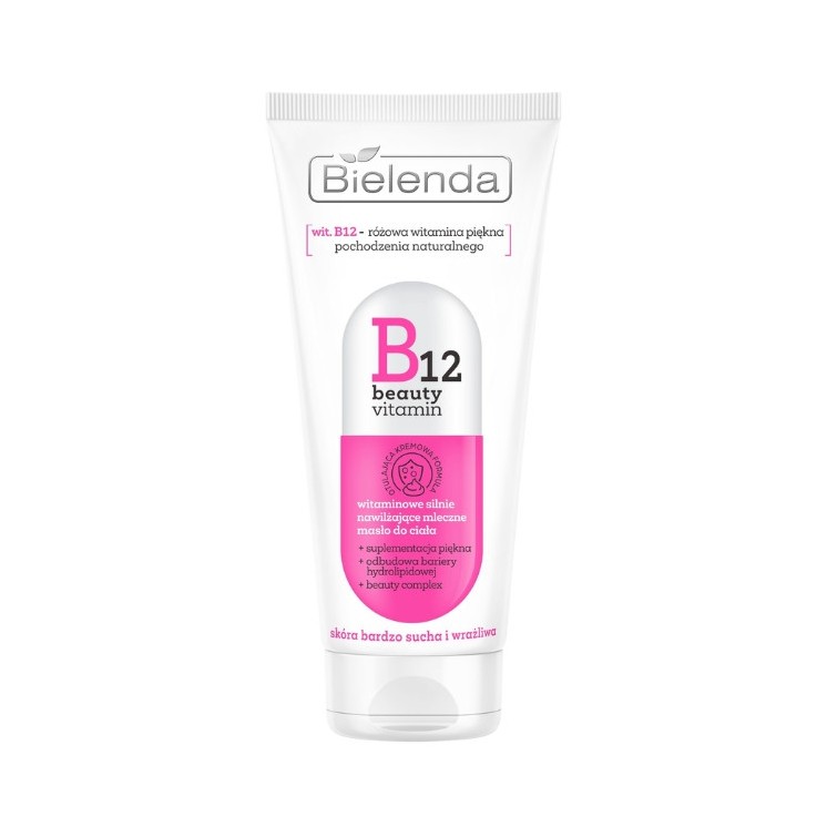 Bielenda B12 Beauty Vitamin Vitamin, молочний Сильно зволожуюче масло для тіла 200 мл