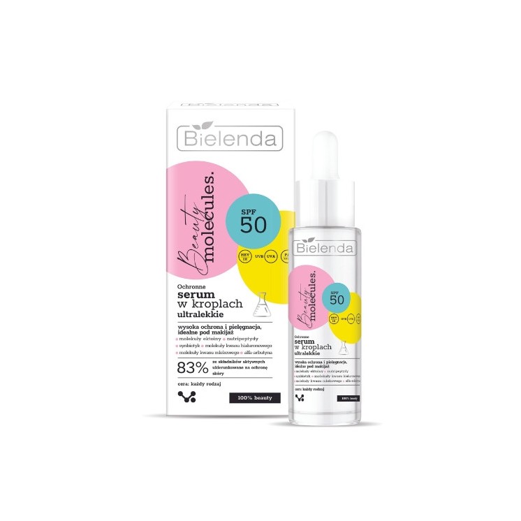 Bielenda Beauty Molecules ultralicht Serum in druppels SPF50 beschermend 30 g