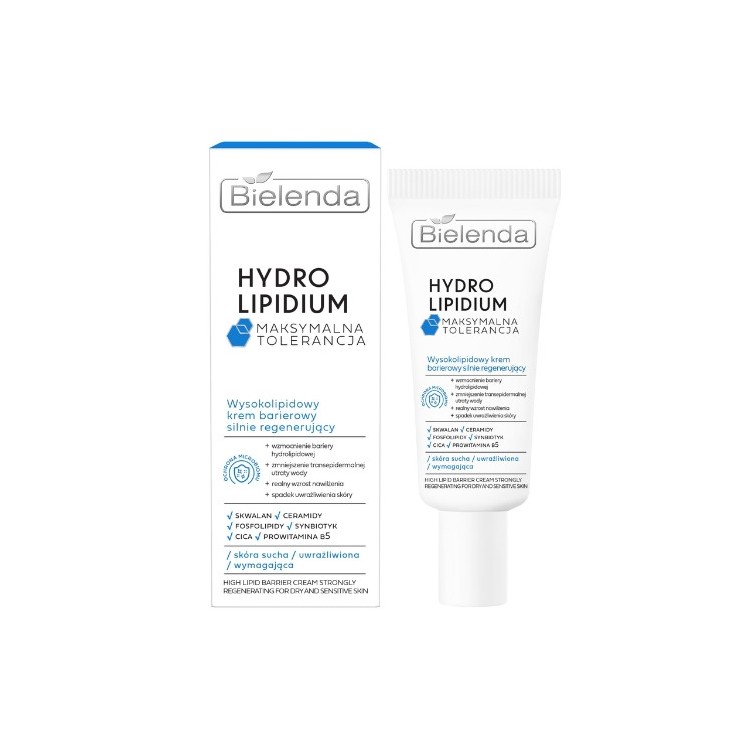 Bielenda Hydro Lipidium високоліпідний бар'єрний крем для обличчя сильно відновлюючий 50 мл