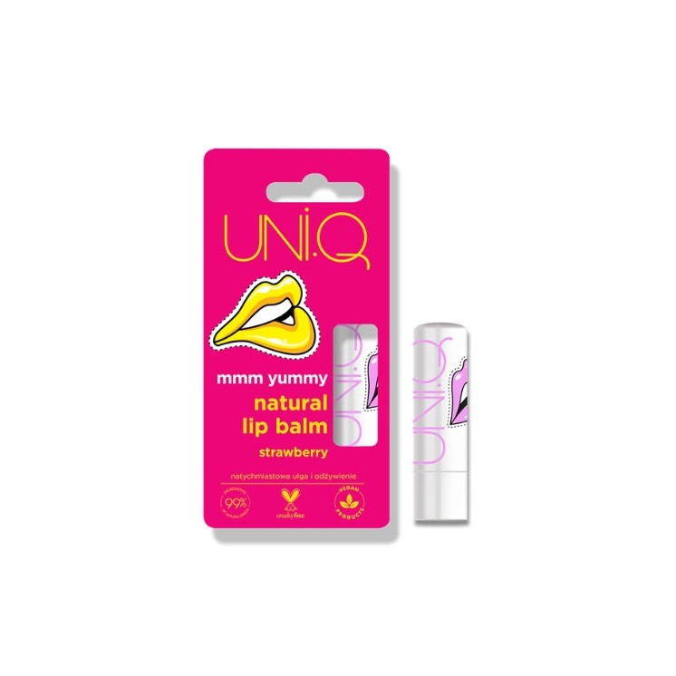 4Organic UNI.Q Mmm Lekkere natuurlijke Strawberry lippenbalsem 5 g