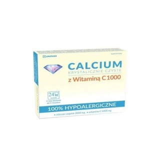 Calcium Krystalicznie Czyste z Witaminą C1000  24 saszetki