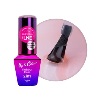 MollyLac Rubber Base 2in1 Up& Colour Peach Glass rubber base 10 g
