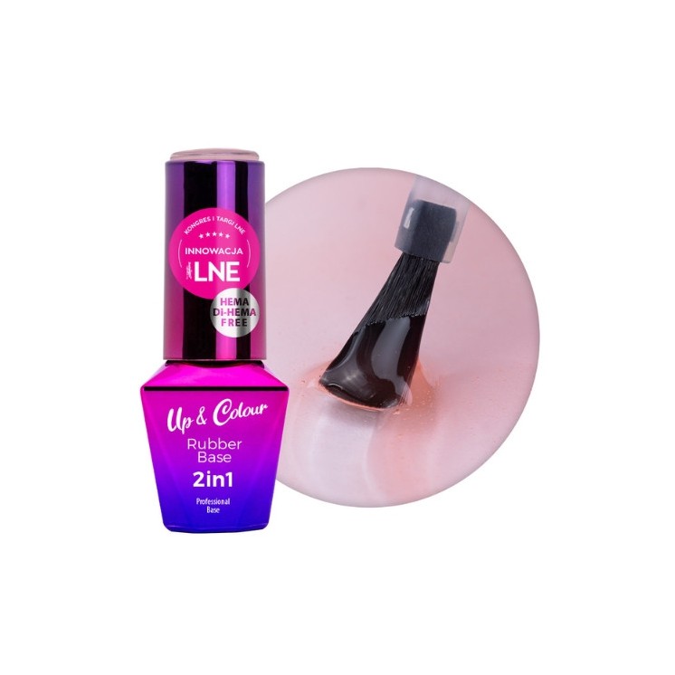MollyLac Rubber Base 2in1 Up& Colour Peach Glass rubber base 10 g