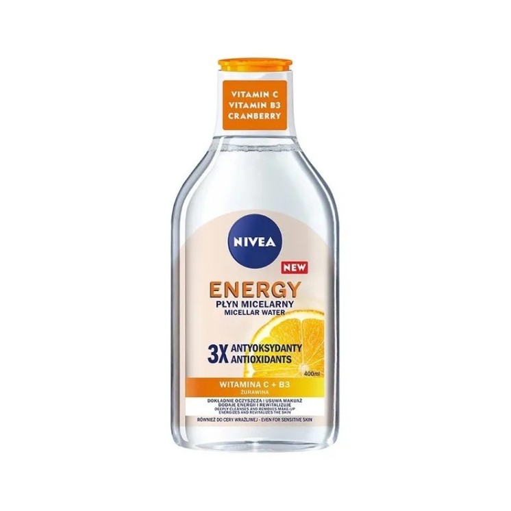 Міцелярний флюїд для обличчя Nivea Energy з вітаміном C+B3 400 мл