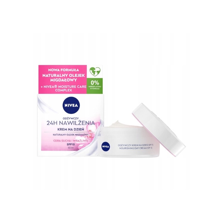 Крем для обличчя Nivea 24H Moisturizing Day для сухої та чутливої шкіри 50 мл