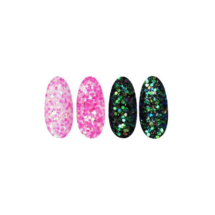 Ronney Glitter nagelpoeder /44/ Neonroze folie