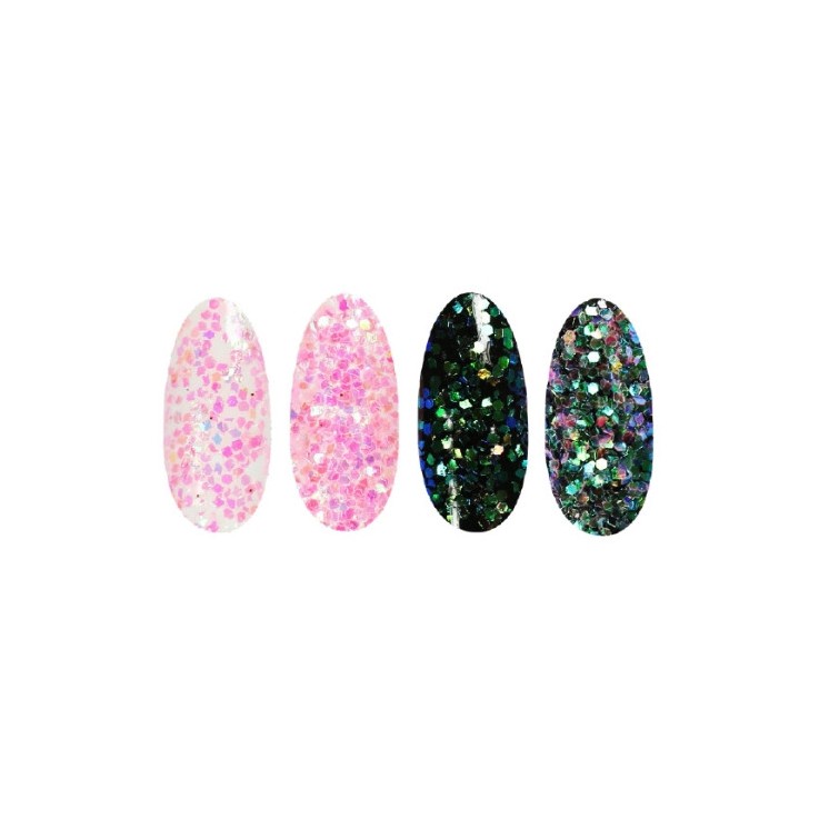 Ronney Glitter nagelpoeder /45/ Lichtroze neonfolie