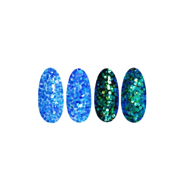 Ronney Glitter nagelpoeder /49/ Blauwe folie
