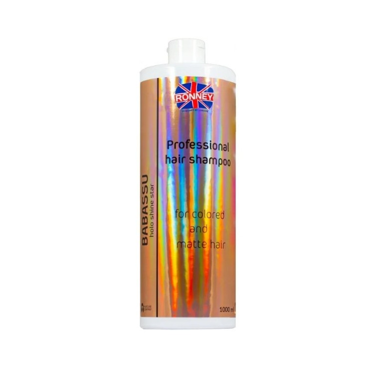 Ronney Professional Holo Shine Star Energizing Shampoo voor gekleurd en mat haar Babassu Oil 1000 ml