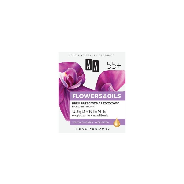 AA Flowers & Oils Зміцнюючий крем для обличчя проти зморшок 55+ 50 мл