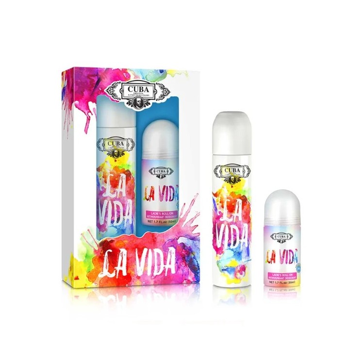 Cuba Origina La Vida for Women Set Eau de Toilette Spray 100 ml + Roll-on 50 ml