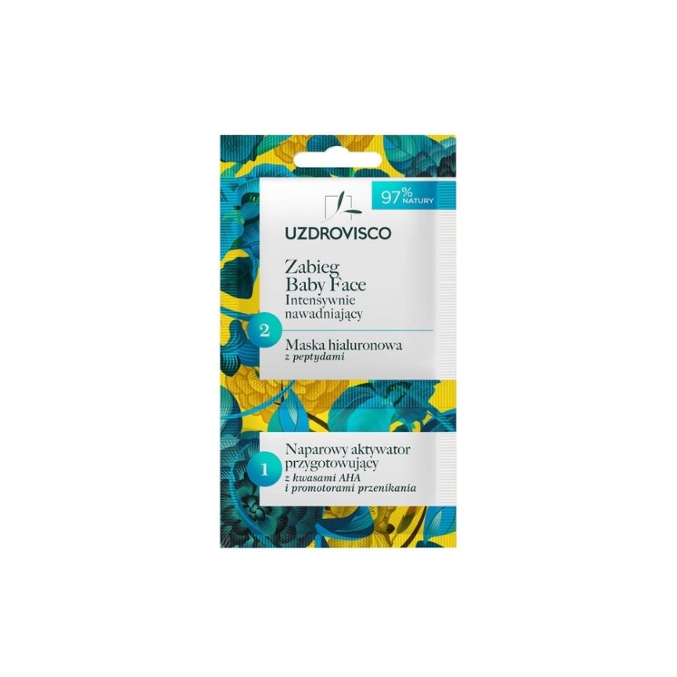 Uzdrovisco Baby Face treatment hyaluronisch gezichtsmasker met peptiden 8 ml