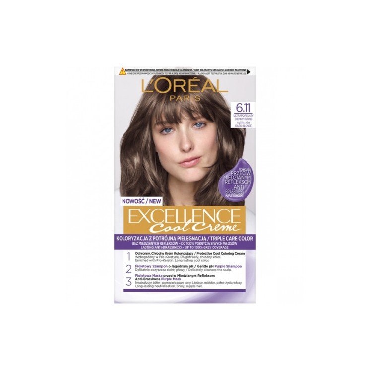 L'oreal Excellence Creme Hair dye /6.11/ Ultra Ash Dark Blond