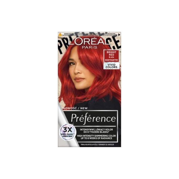 L'oreal Preference Vivid Colors Hair dye /8.624/ Bright Red