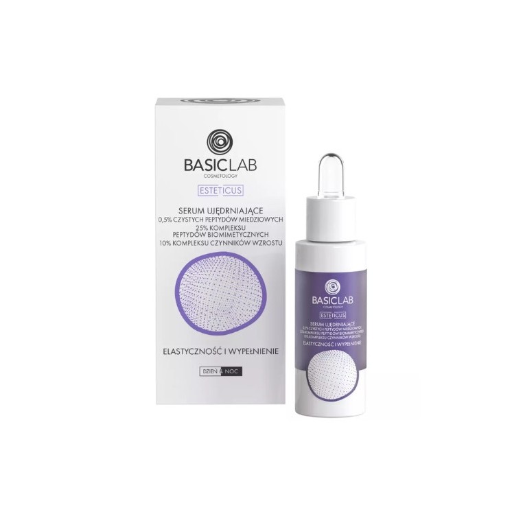 BasicLab Esteticus firming face Serum with 5 % pure copper peptides and 25% biomimetic peptides 30 ml