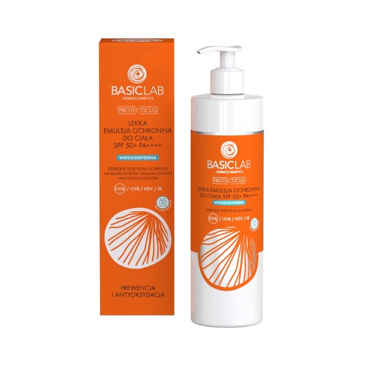 BasicLab Protecticus licht beschermende emulsie SPF50 + waterdicht Preventie en Antioxidatie 300 ml