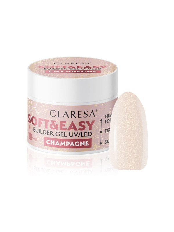 Claresa Soft & Easy Żel budujący do paznokci Champagne 45 g