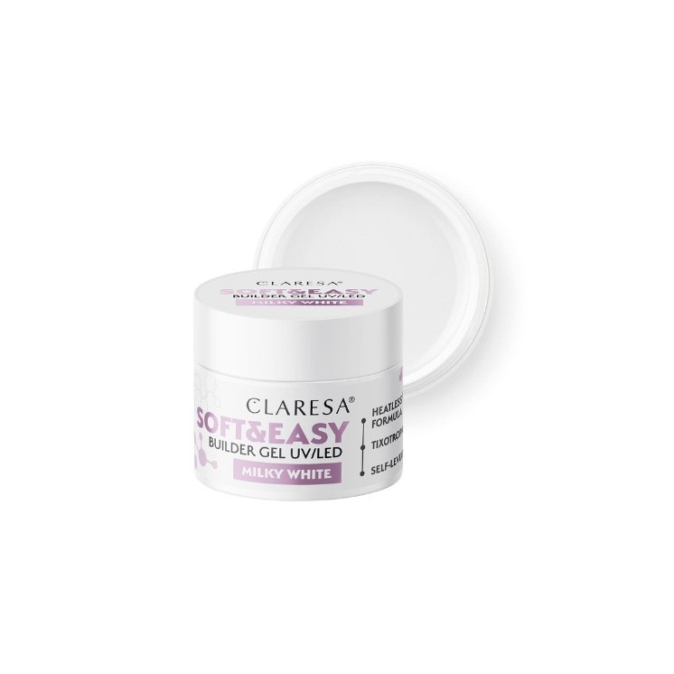 Claresa Soft & Easy Nagelbouwgel Milky White 45 gr
