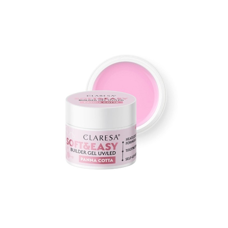 Claresa Soft & Easy Panna Cotta nagelopbouwgel 45 g