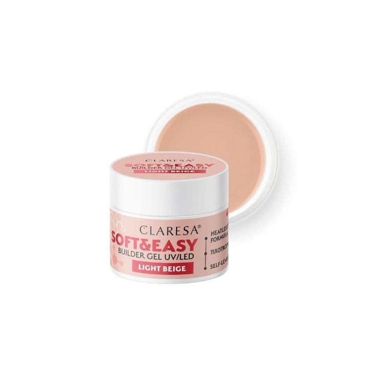 Light Beige гель для нарощування нігтів Claresa Soft & Easy 45 г