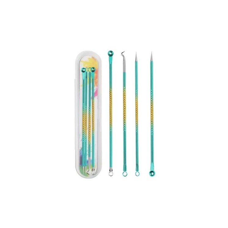 Blackhead removal set 4-piece Green Golden 1 piece