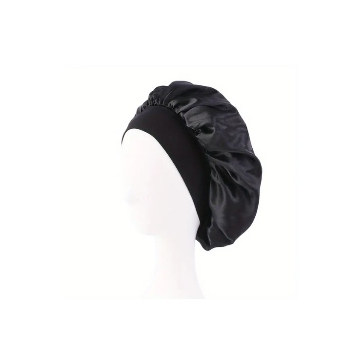 Satin sleeping cap Black 1 piece