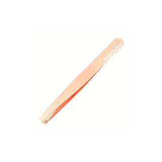 Cosmetic tweezers with eyebrow comb Rose Gold 1 piece