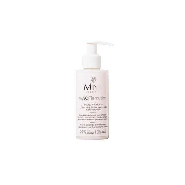 Émulsion micellaire Miya Cosmetics mySOFTemulsion pour le démaquillage et le nettoyage du visage, des yeux et du corps 140 ml