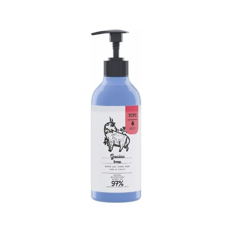 YOPE Wood Douchegel voor mannen Guaiac hout, Mirre en Tonka 400 ml