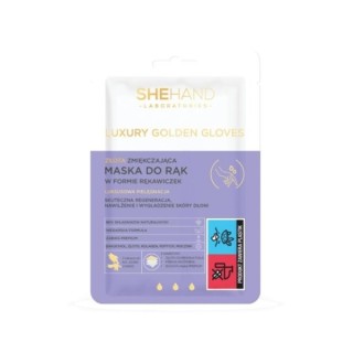 SheHand Luxury Golden Gloves Gold Softening Hand Mask in Form von Handschuhen, 1 Paar