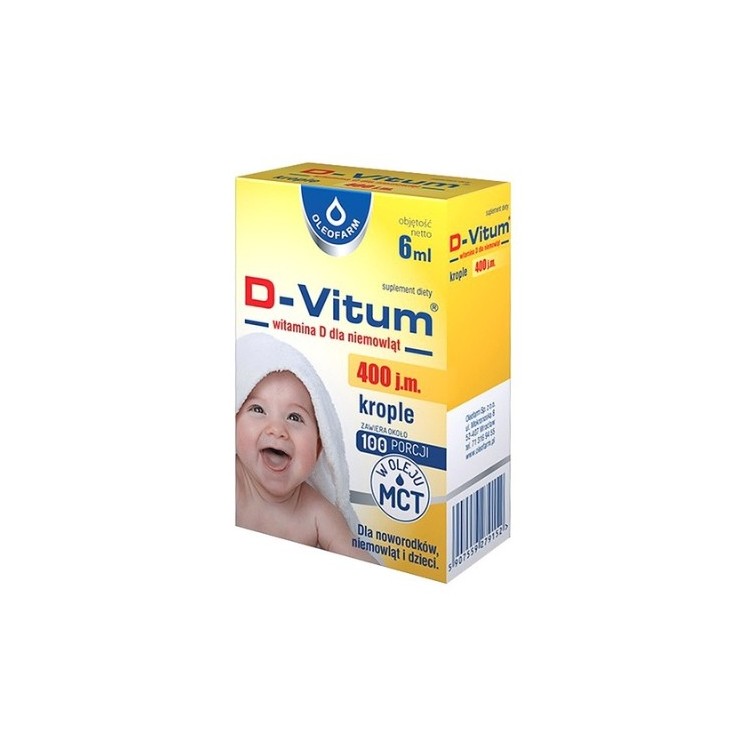 D-Vitum Вітамін Д для немовлят краплі 400 МО 6 мл