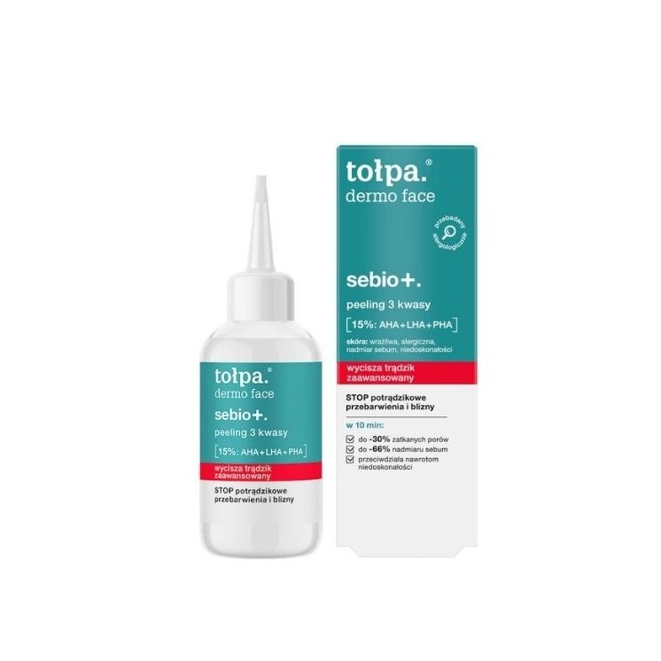 Tołpa Dermo Face Sebio+. Peeling для обличчя 3 кислоти 50 мл