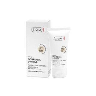 Ziaja Med SPF 50+ Crème teintée pour le visage pour peaux normales et vasculaires Teinte claire 50 ml